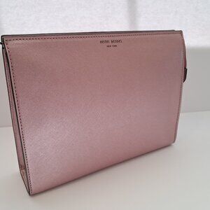 Henri Bendel West 57th Large Cosmetic Clutch Bag Pink NWT